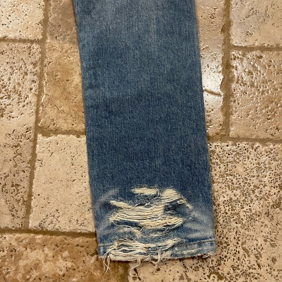 Balmain OG Distressed Moto Light Wash Blue Denim Jeans - Picture 8 of 14